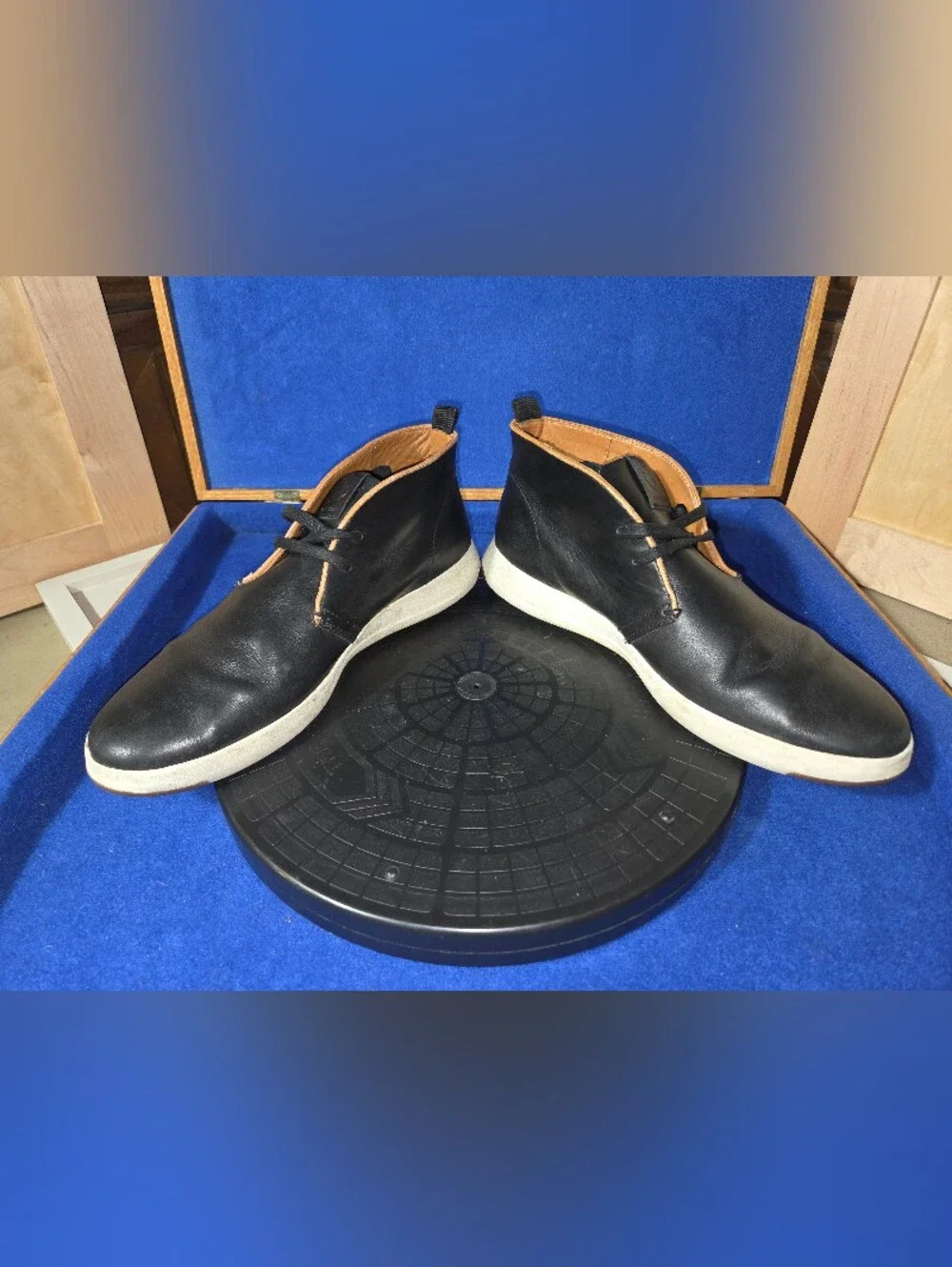 Cole Haan Men's GrandPro Black Leather Lace Up Sport Chukka Boots, Sz. 9.5M-US